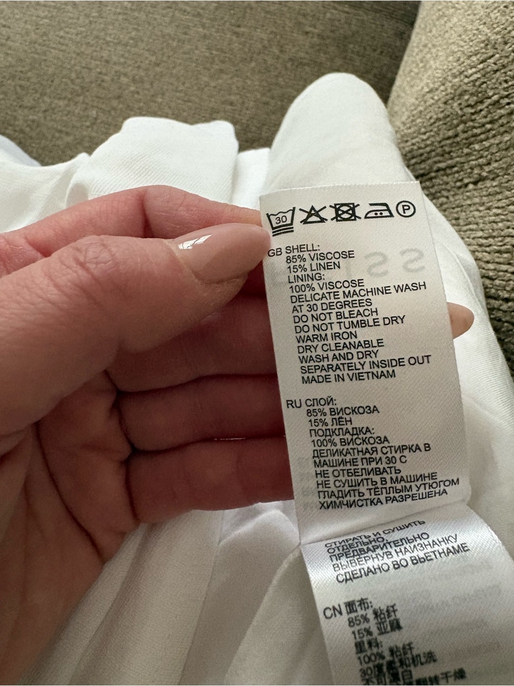 Reiss// Mariah//Linen Blend Dress// White// USA 4 - Picture 10 of 10